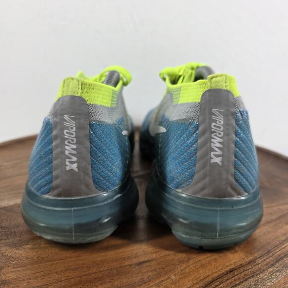 Nike Air VaporMax Flyknit Sprite Volt Mens Gray Blue Size 10 Shoes 849558-022 main image 5